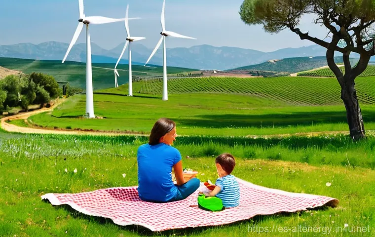 풍력 발전 설치 방법 - An interior shot of a sophisticated, eco-conscious Spanish smart home living room. On a wall-mounted... 풍력 발전 설치 방법 - An interior shot of a sophisticated, eco-conscious Spanish smart home living room. On a wall-mounted...