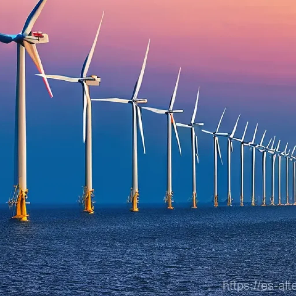 해상 풍력 발전 - **Prompt 1: The Majestic Floating Wind Farm at Dawn**
"A breathtaking panoramic view of a massiv...