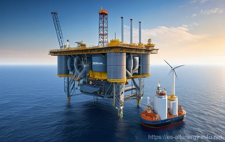 해상 풍력 발전 - **Prompt 1: The Majestic Floating Wind Farm at Dawn**
"A breathtaking panoramic view of a massiv... 해상 풍력 발전 - **Prompt 1: The Majestic Floating Wind Farm at Dawn**
"A breathtaking panoramic view of a massiv...