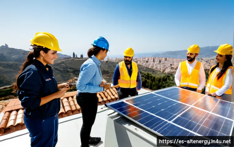 대체에너지 분야의 인재 양성 - Photorealistic renewable energy training workshop in Spain, diverse Spanish-speaking young adult stu...